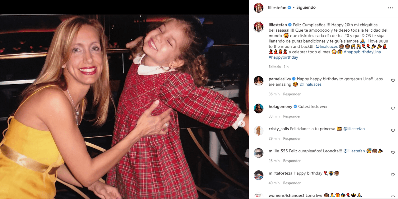 Lili la felicitó en Instagram con este mensaje y unas tiernas fotos de Lina siendo una niña.