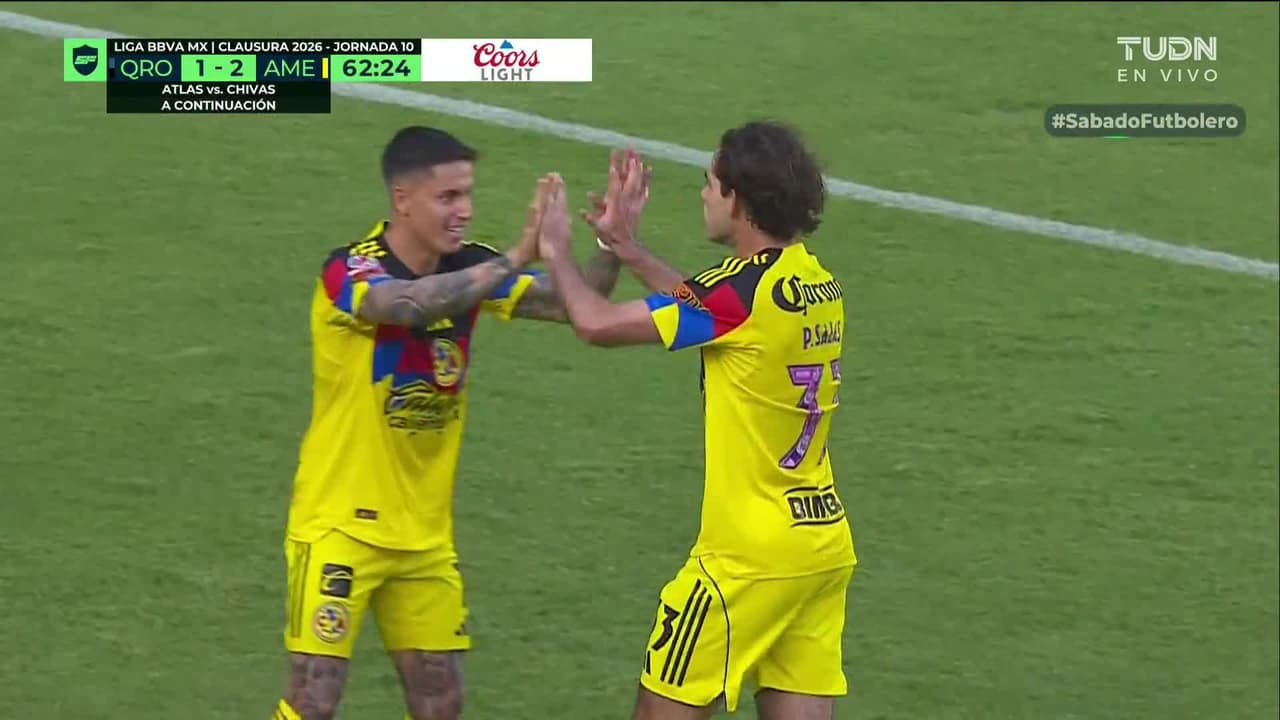¡Golazo del América! Pato Salas saca un zurdazo y pone el 1-2 en el marcador