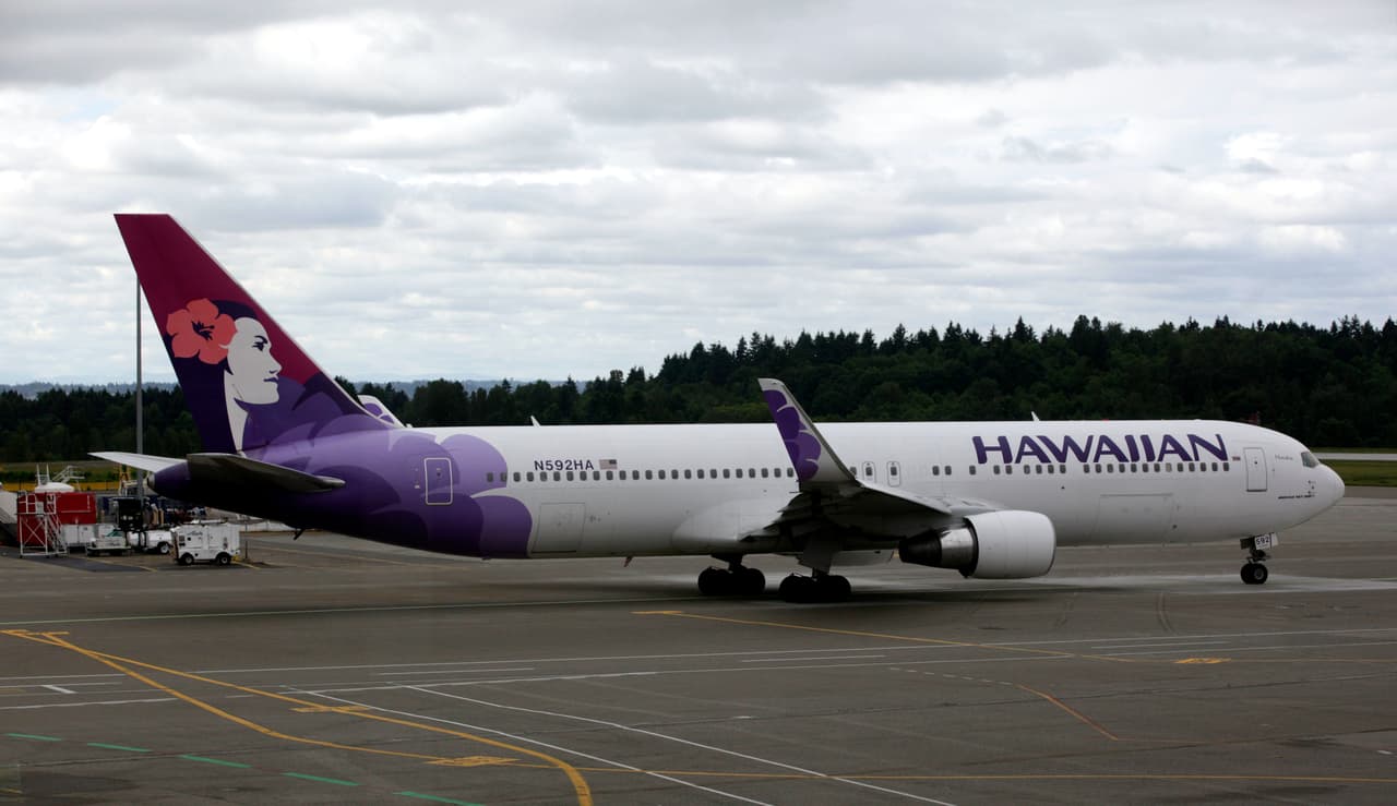 <b>Puesto 4: Hawaiian Airlines. </b>Esta basada en Honolulu y Tiene una flota de 53 aviones que van a 40 destinos. OTP 87.52%.