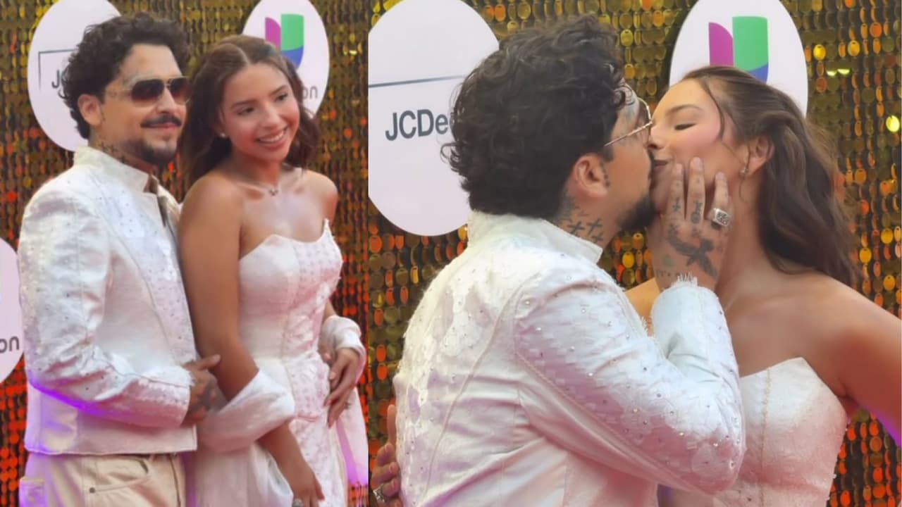 Ángela Aguilar y Nodal comparten un beso.