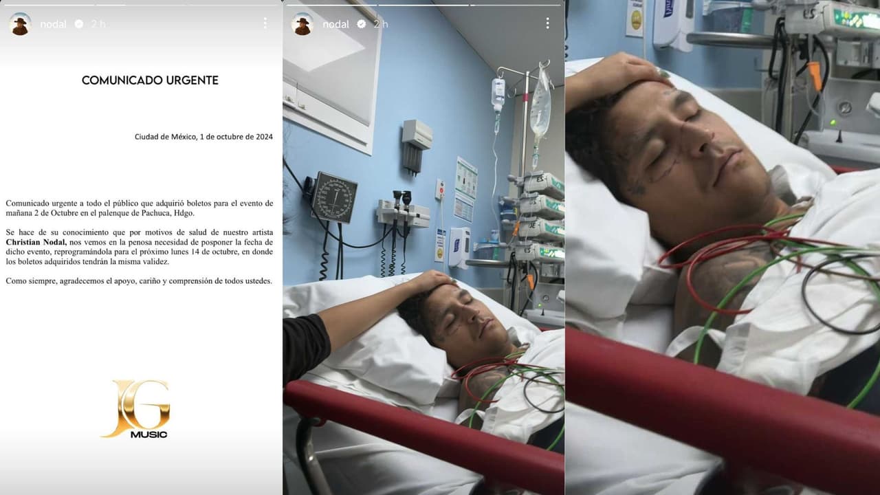 Christian Nodal fue hospitalizado de emergencia.