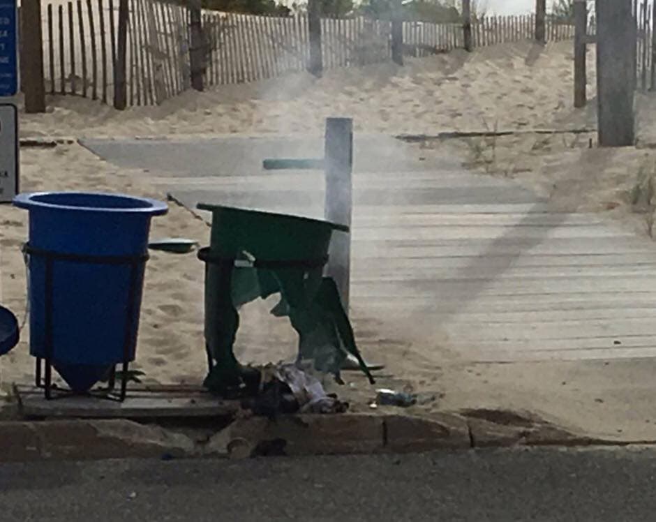 La oficina del fiscal del condado de Ocean publicó la imagen del cubo que estalló en New Jersey.