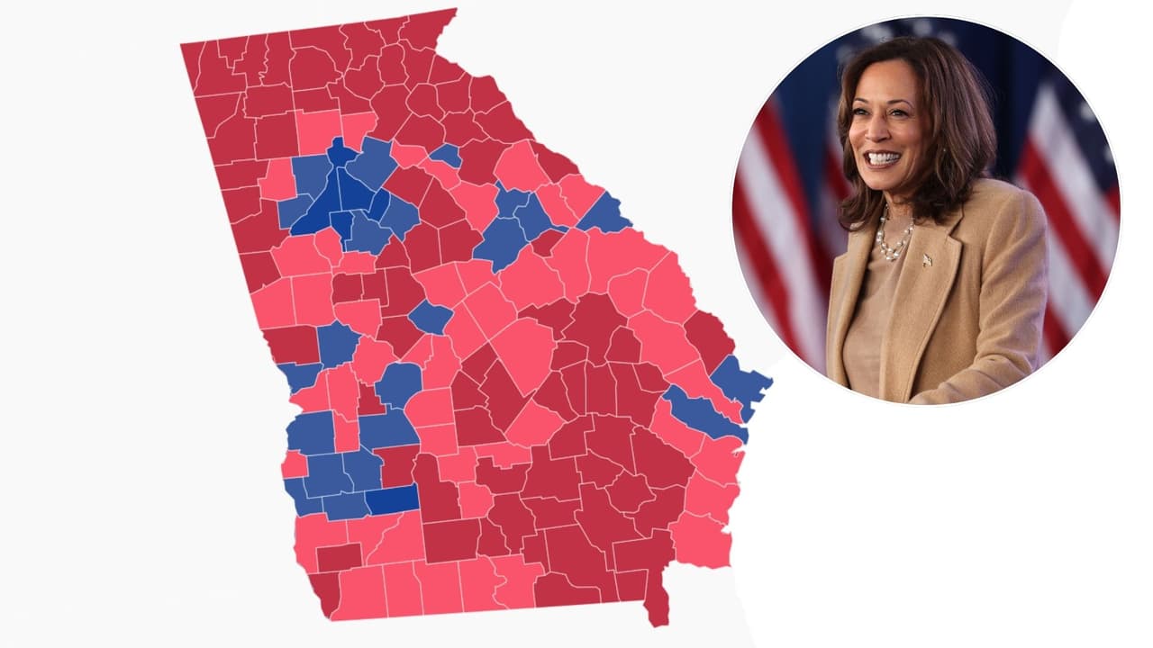Qué condados en Georgia votaron por Kamala Harris y no por Donald Trump