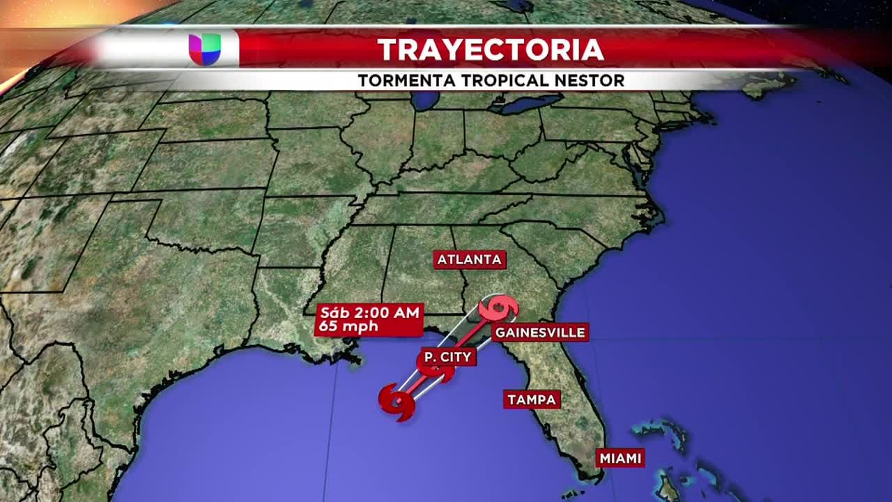 Esta es la trayectoria de la tormenta tropical Nestor que alcanzará Florida el fin de semana
