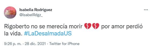 La Desalmada reacción de Twitter