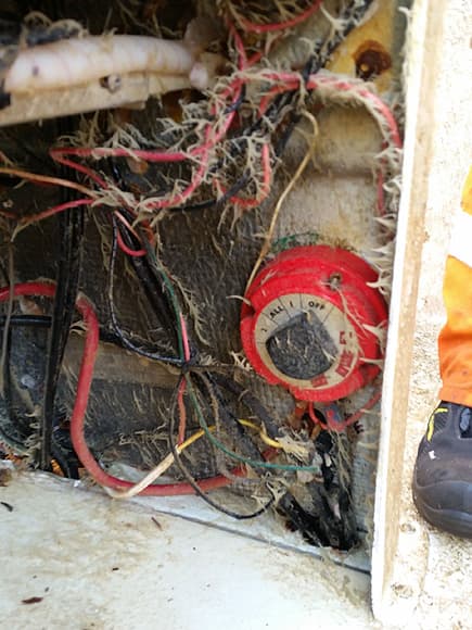 Foto del interruptor de la batería del barco en que desaparecieron los adolescentes Perry Cohen y Austin Stephanos.