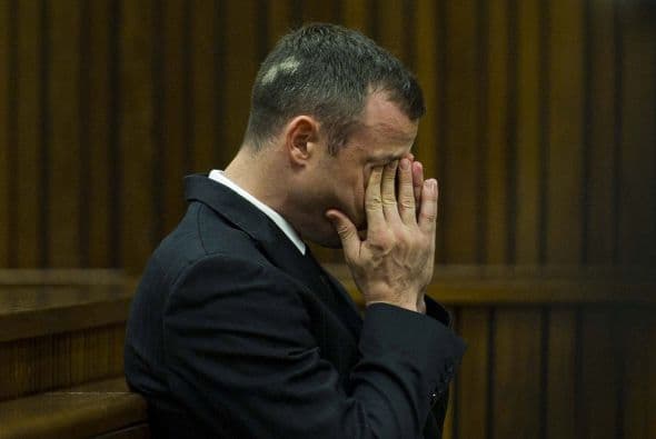Pistorius se puso a llorar durante su declaración y continuó entre sollozos. Con voz temblorosa, dijo que "simplemente estaba tratando de proteger a Reeva" "puedo prometer que cuando ella se fue a la cama esa noche se sentía amada".