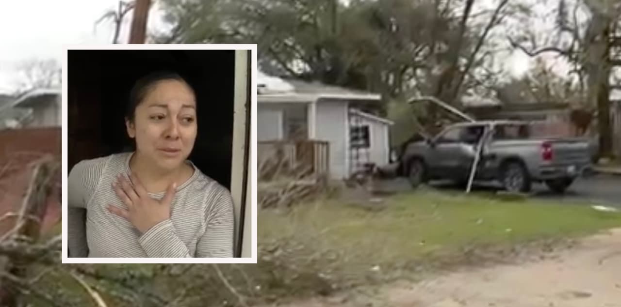 Nelda Ríos dijo a 
<i>Univision 45</i> que aunque escuchó las alertas del tornado, jamás se imaginó que serían afectados. La familia perdió parte de su propiedad, pero agradece que solo fueran daños materiales.