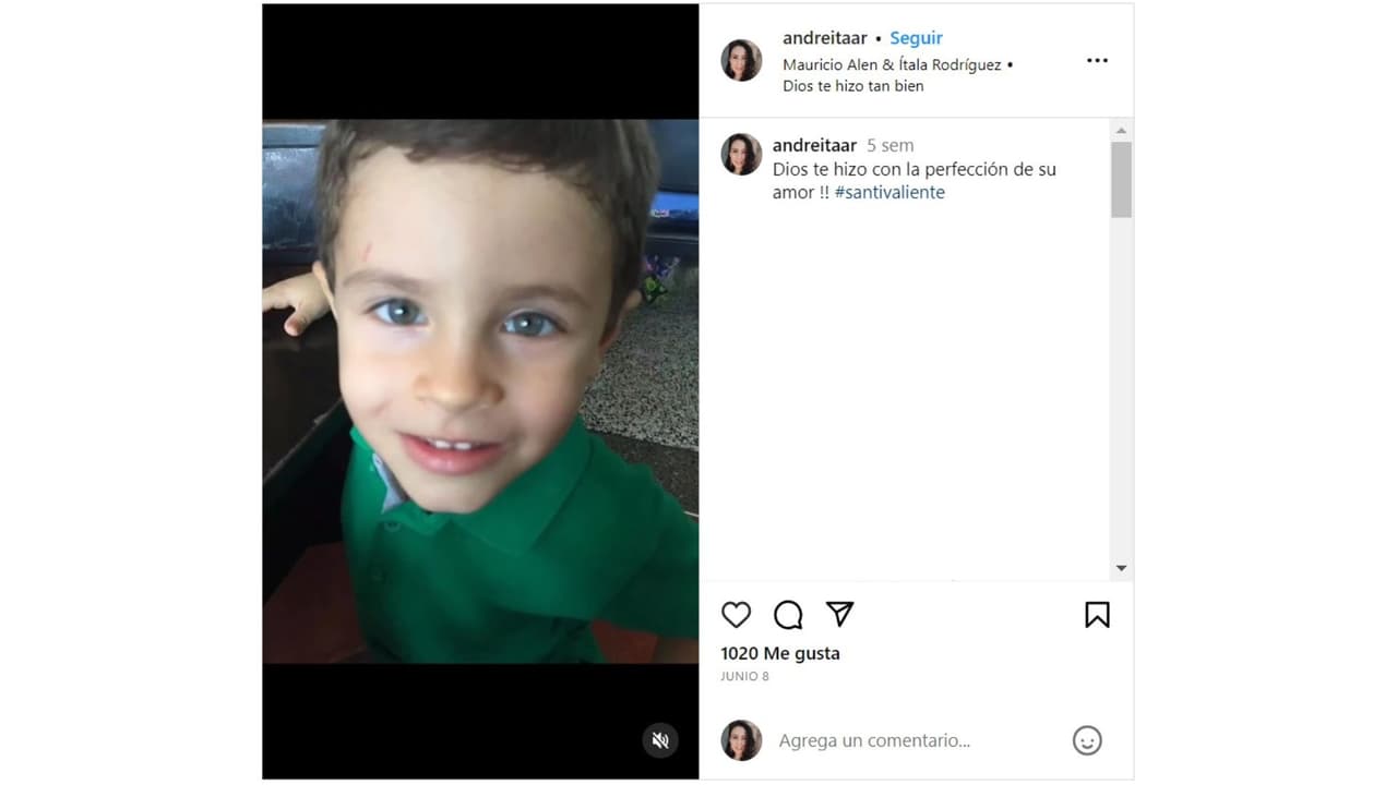 Pareja de Juan Mao, Andrea Álvarez, subió este video con fotos de su hijo 'Santi'.
