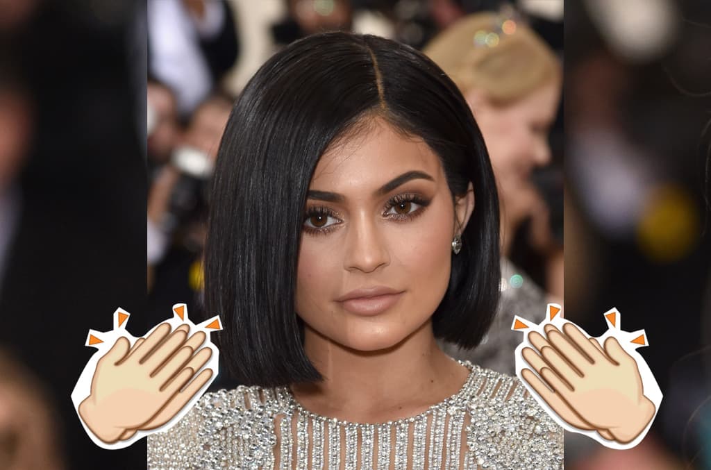 Kylie Jenner acudió a la gala con un nuevo corte de pelo.