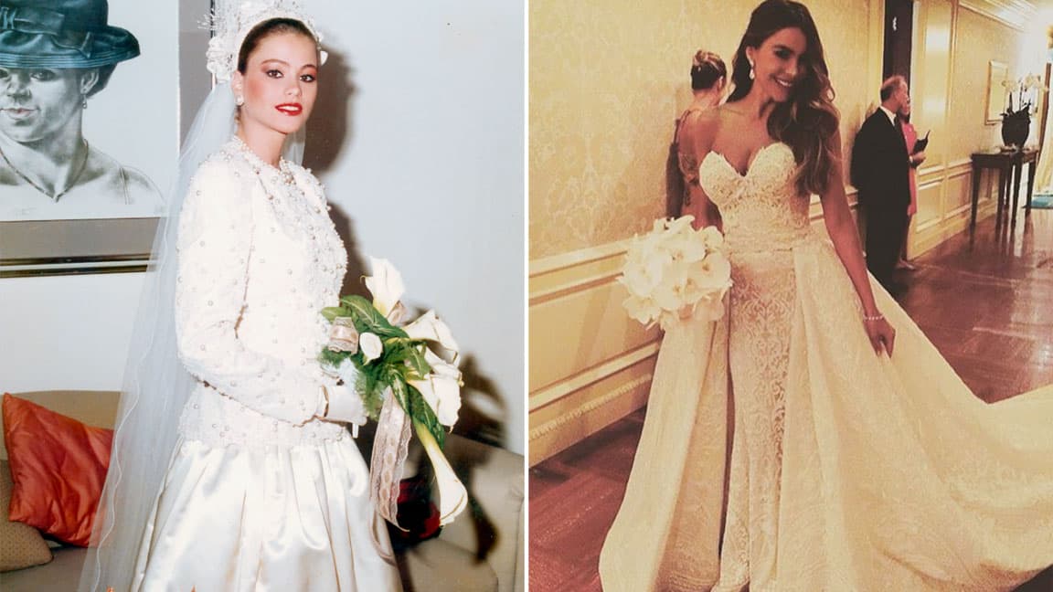 La colombiana festejó su segunda boda luciendo despampanante. Mira cómo lució vestida de blanco hace más de 20 años.