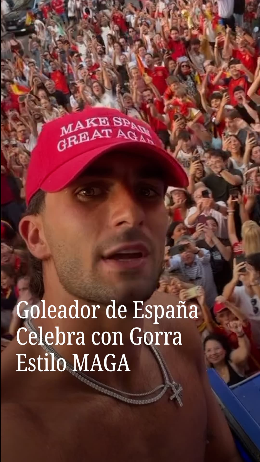 Ferran Torres, el goleador de España, celebró con gorra estilo MAGA
