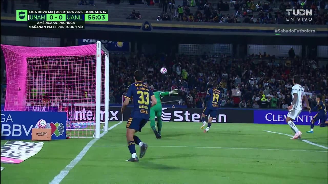 ¡GOL!  anota para Pumas UNAM. Robert Morales