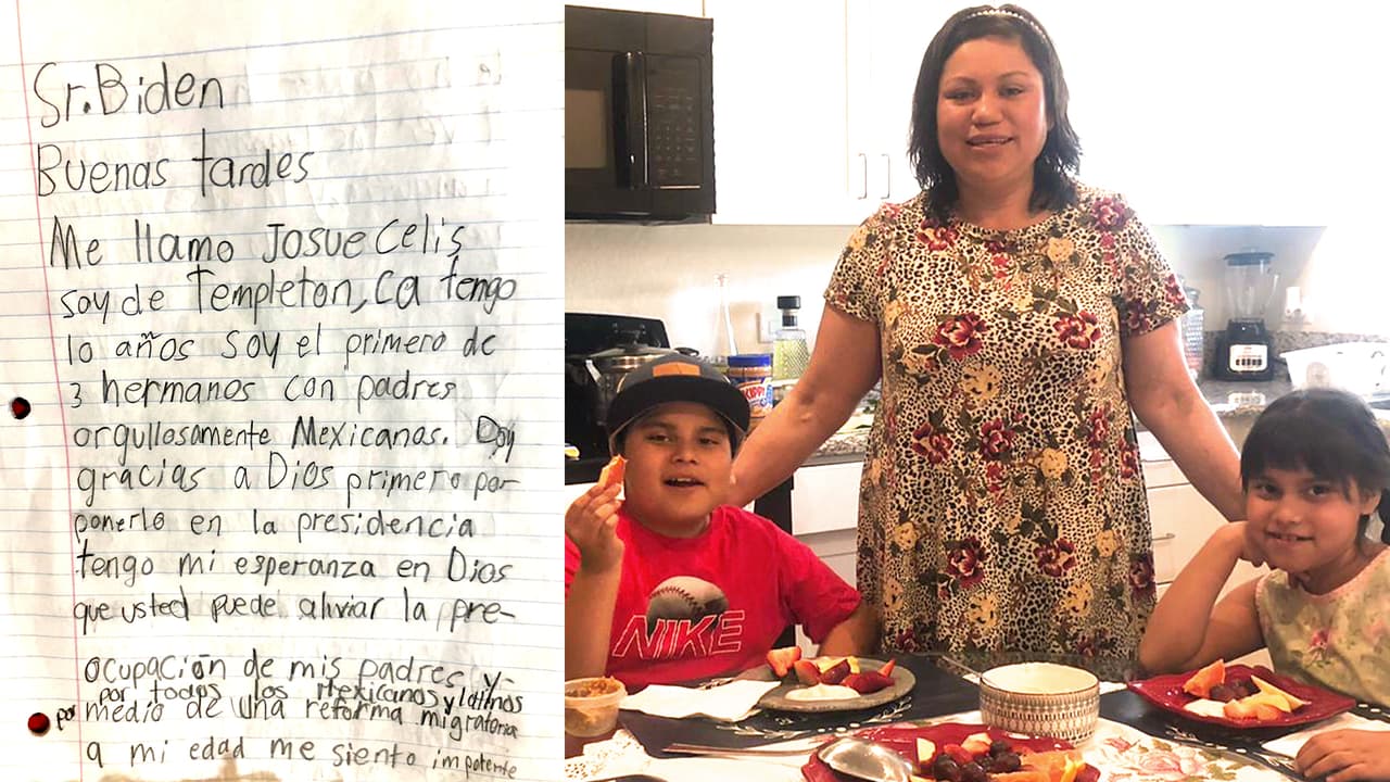 Niño de California escribe carta a presidente Biden para que “alivie preocupación” de sus padres indocumentados