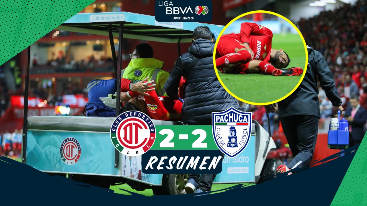 ¡Alarmas! Alexis Vega se lesiona y rompe en llanto en el Toluca vs. Pachuca 