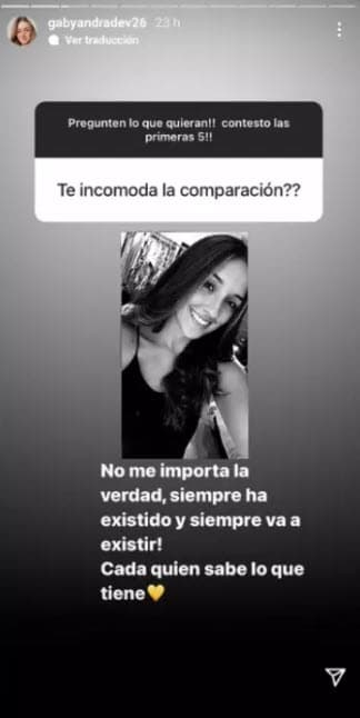 "No me importa la verdad, siempre ha existido y siempre va a existir. Cada quien sabe lo que tiene", escribió en la historia de Instagram.
<br>