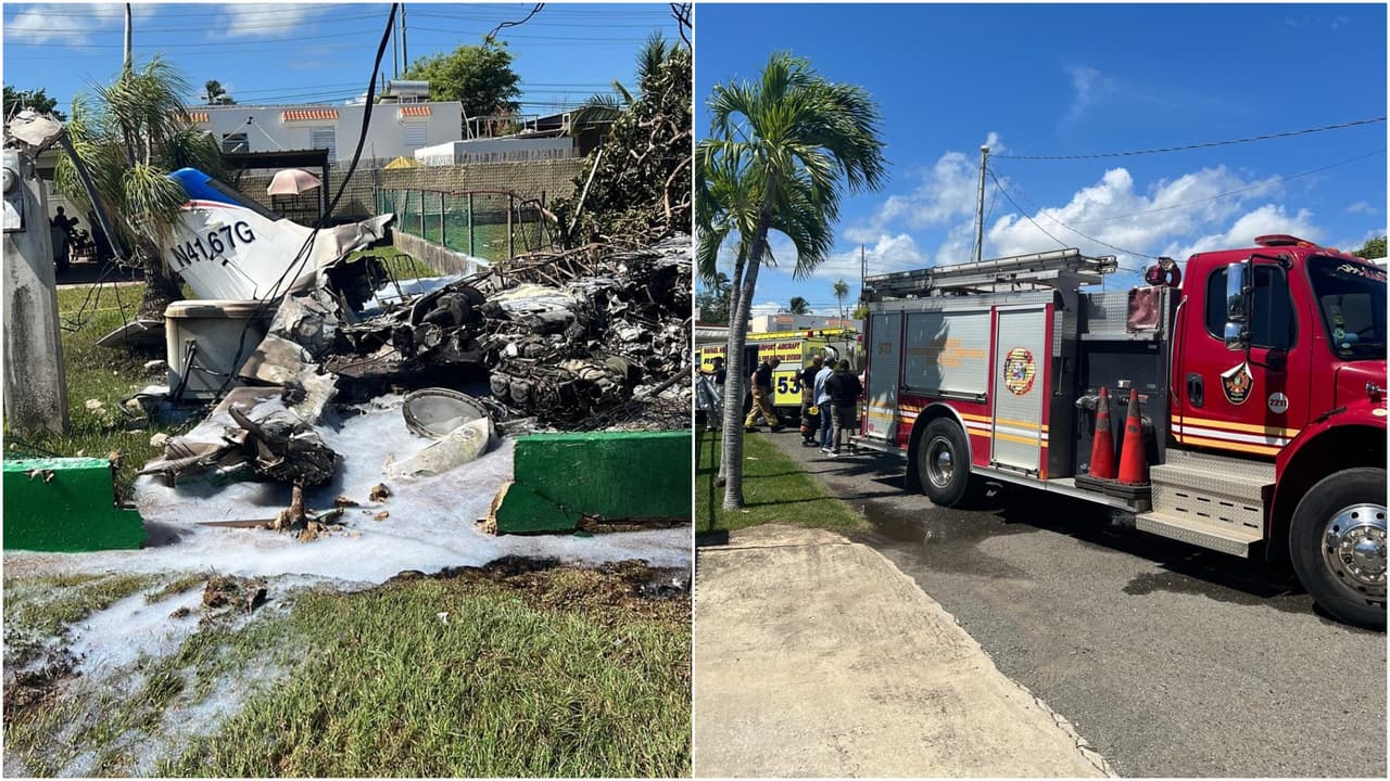 Intentó volver al aeropuerto, pero no lo logró: muere el piloto de una avioneta que se estrelló en el patio de una vivienda en Aguadilla