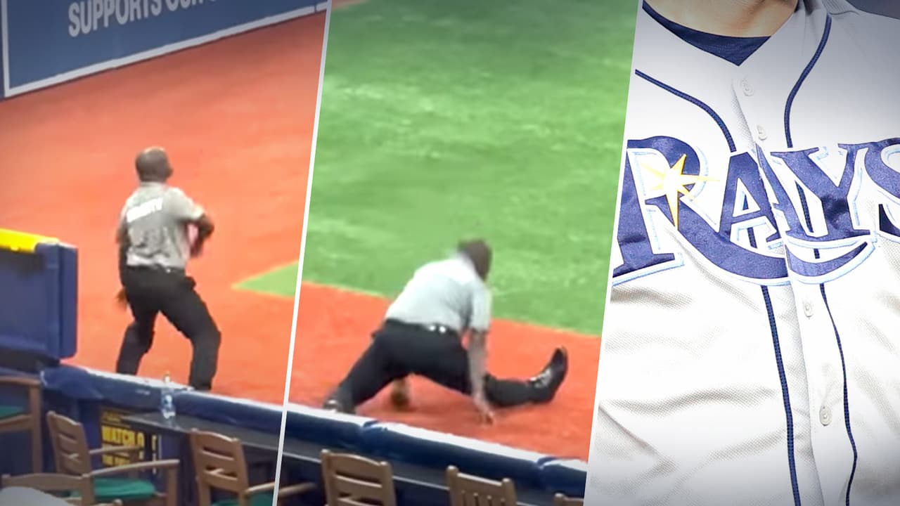 Un guardia de seguridad sorprende al bailar en pleno juego de Grandes Ligas