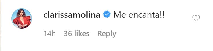 Ana Bárbara se llevó varios piropos, entre ellos el de la presentadora 
<b><a href="https://www.univision.com/famosos/clarissa-pone-nervioso-a-ozuna-con-una-pregunta-sobre-su-amor-platonico-video" target="_blank">Clarissa Molina</a></b>, quien le escribió "¡me encanta!". 
<br>