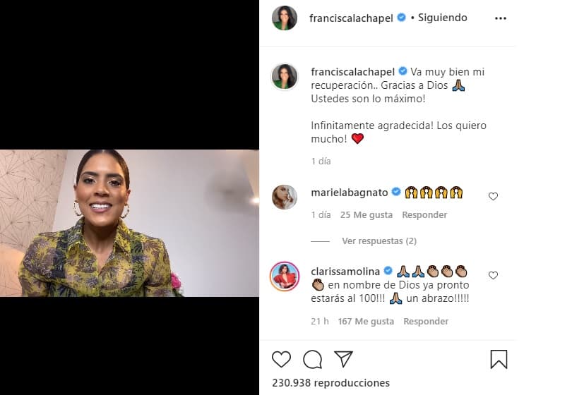 Junto al video que publicó en las plataformas digitales dijo que su recuperación "va muy bien y está saliendo bastante rápido" del covid-19.