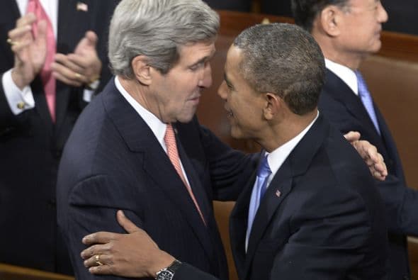 Antes de iniciar su discurso, saludó al secretario de Estado de EEUU, John Kerry.