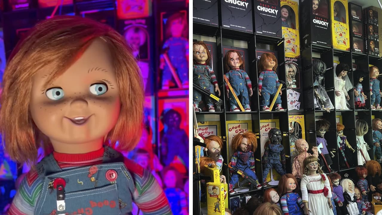Tiene más de 100 muñecos Chucky y presume su colección en TikTok: los videos son aterradores
