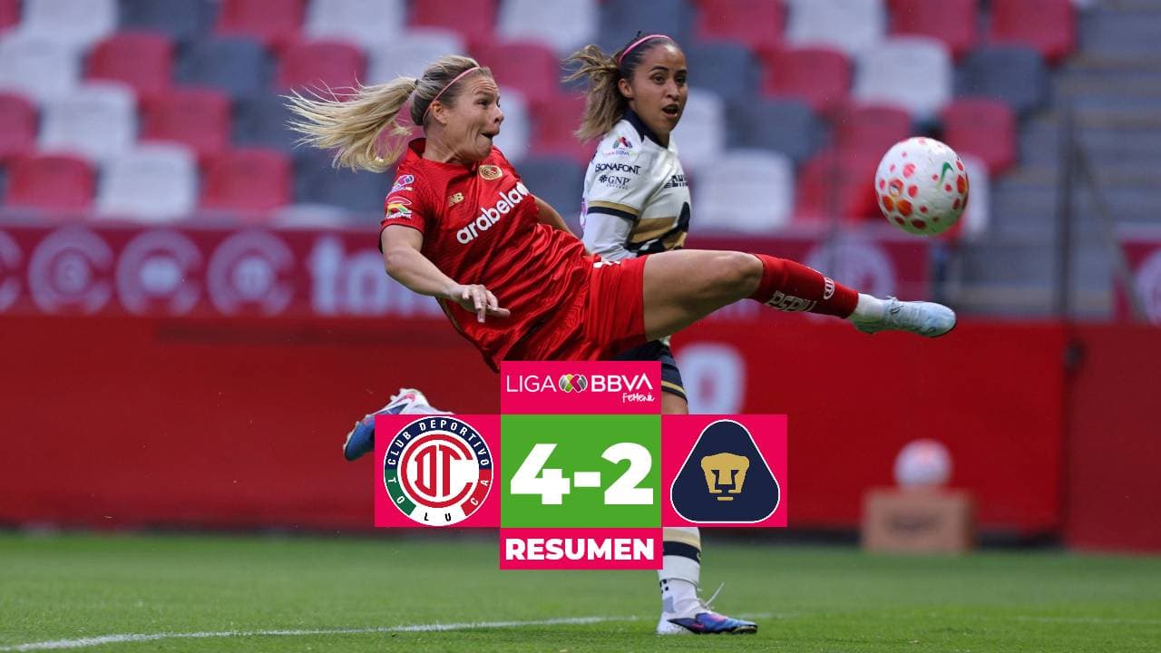Toluca le pasa por encima a los Pumas en Liga MX Femenil