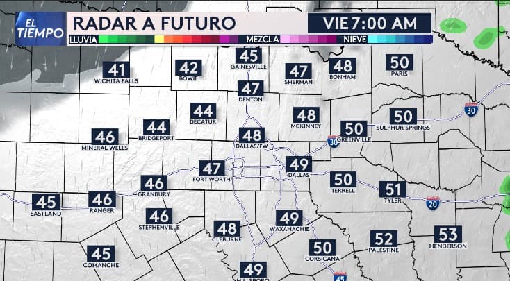 Durante la madrugada del viernes, el pronóstico indica que
<b> la actividad se habrá desplazado hacia el este</b>. Las temperaturas rondarán 
<b>entre 40 y 50 grados</b>.
