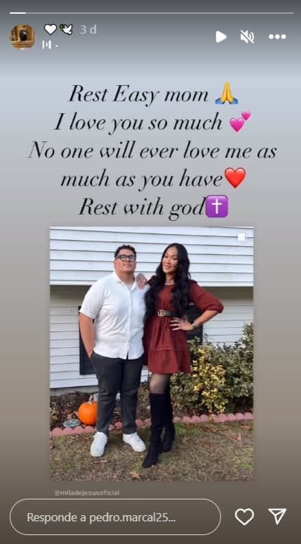 Pedro Marçal, hijo de Mila de Jesús, la despidió con emotivas palabras.