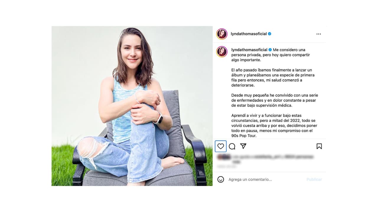 Lynda Thomas reveló que padece "Esclerosis Sistémica", enfermedad incurable.