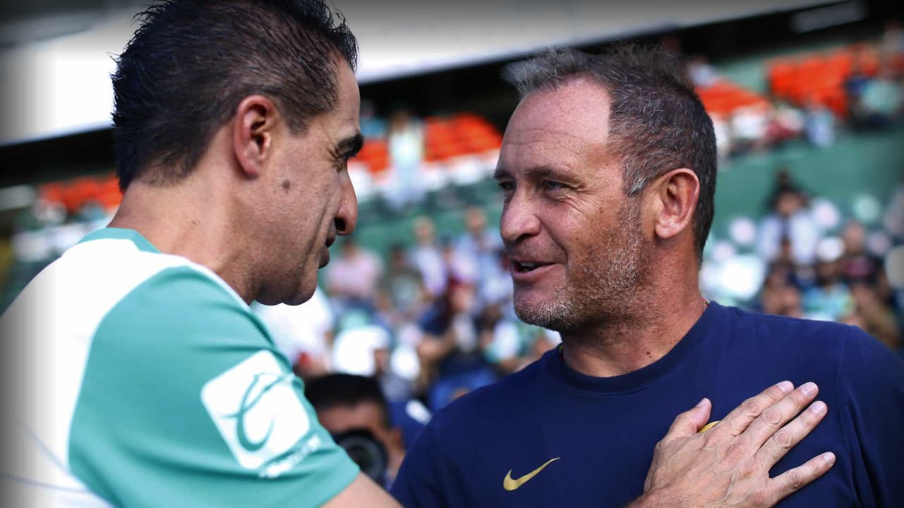 Renato Paiva y Andrés Lillini, estrategas de León y Pumas empataron a 3 en el Nou Camp.