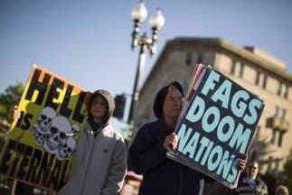 Manifestantes contra el matrimonio igualitario en Washington. 