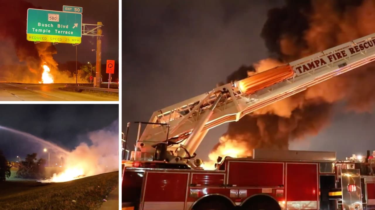 Reabren la I-275 en ambos sentidos luego de incendio de camión con combustible