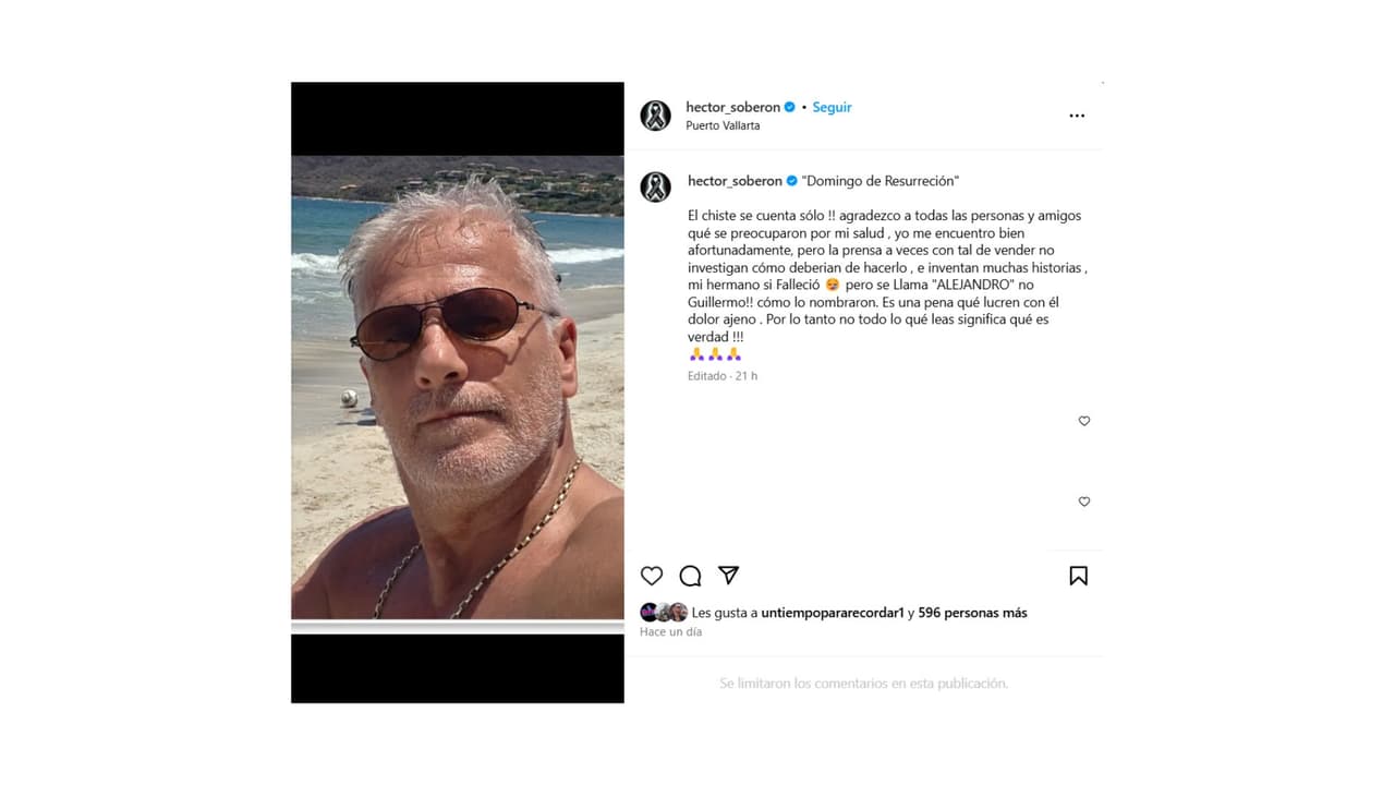 Así dio a conocer la muerte de su hermano.