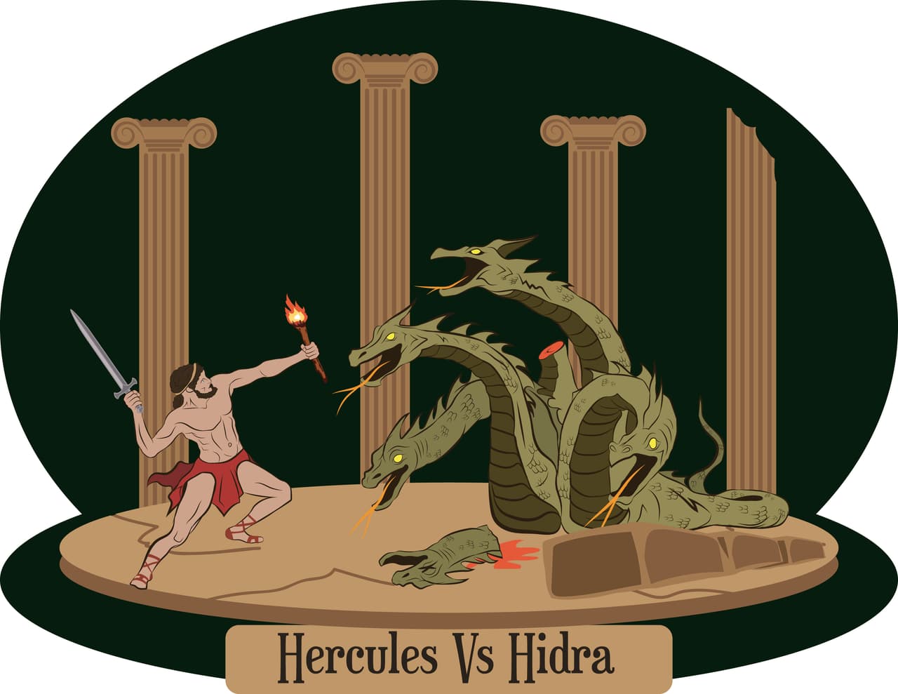 Heracles siguió como si nada y luego lanzó al fondo de ese agujero sin ninguna contemplación desde donde ella siguió insultando y pidiendo justicia a los dioses.