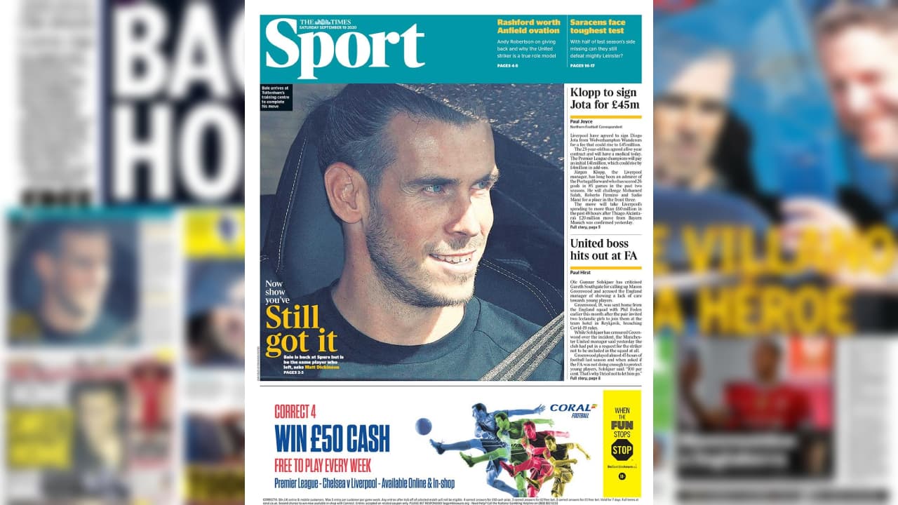 Así reaccionó la prensa internacional al regreso de Gareth Bale a la PL | El galés dejaría al Real Madrid para enlistarse en el Tottenham de Mourinho.