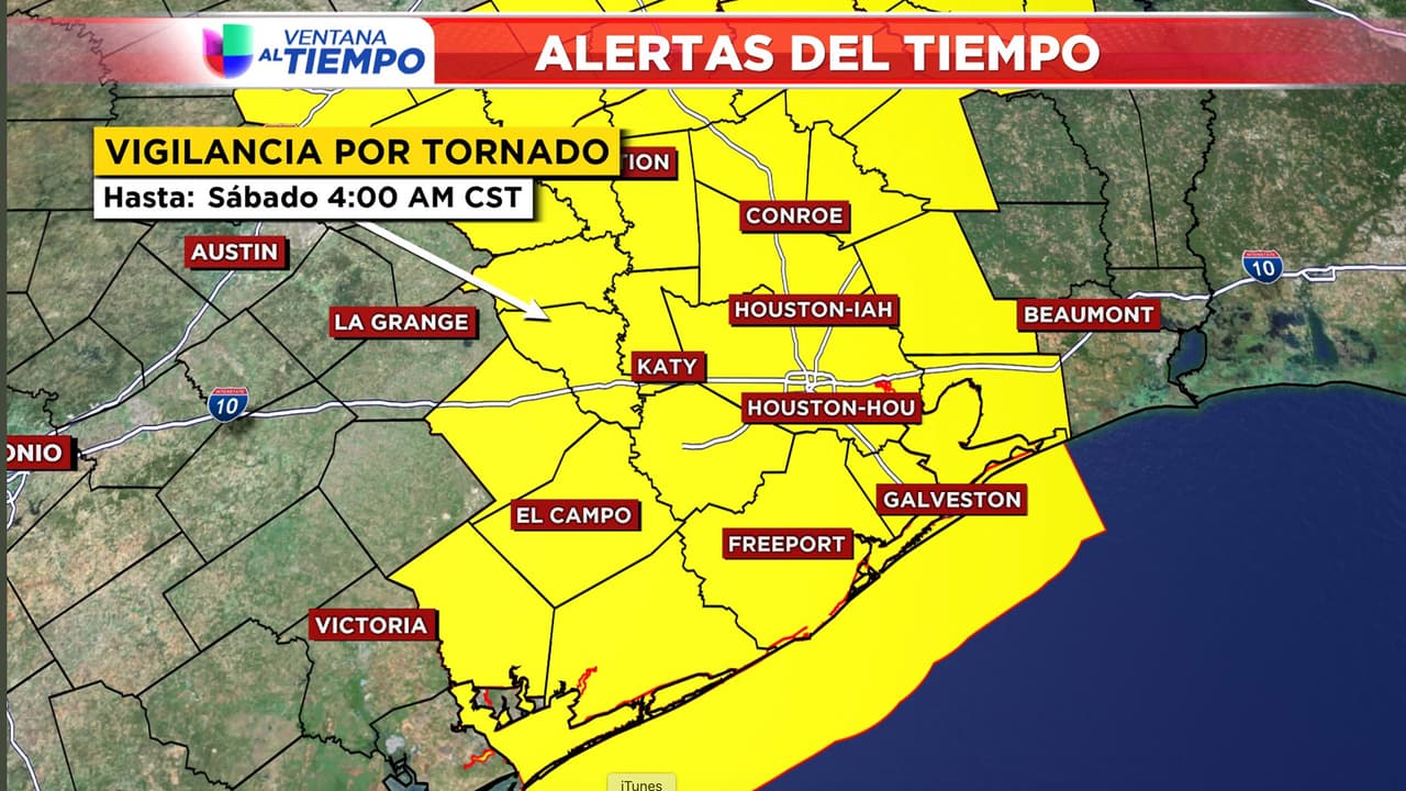 Emiten vigilancia de tornado en el condado Harrris
