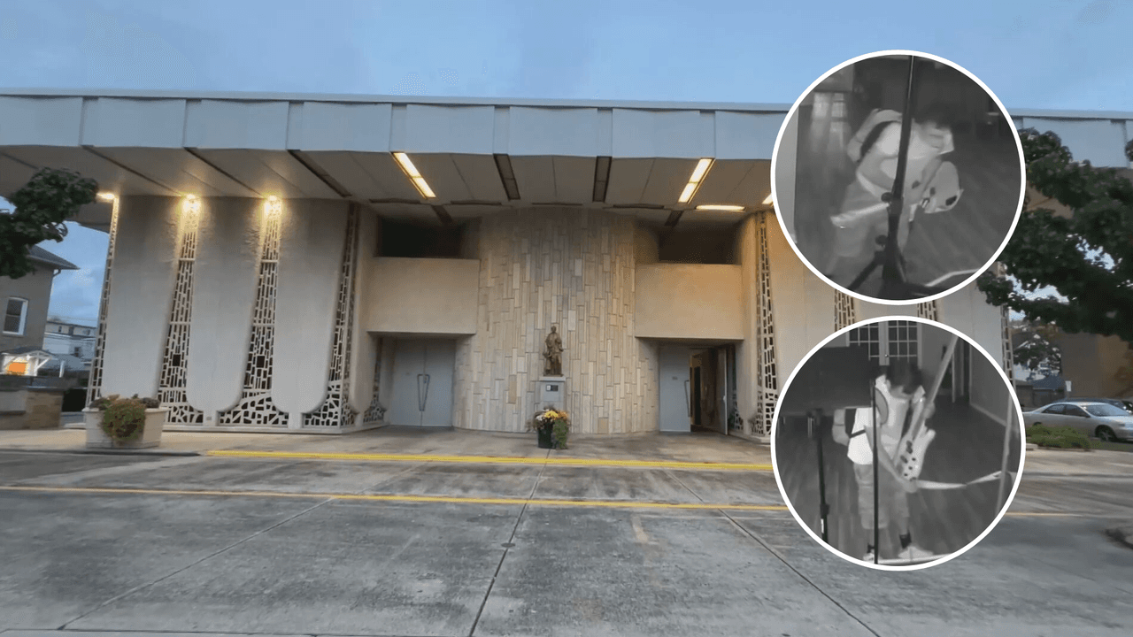 Captado en cámara ladrón de iglesias: Roba instrumentos, computadoras y hasta la limosna de dos templos en Chicago