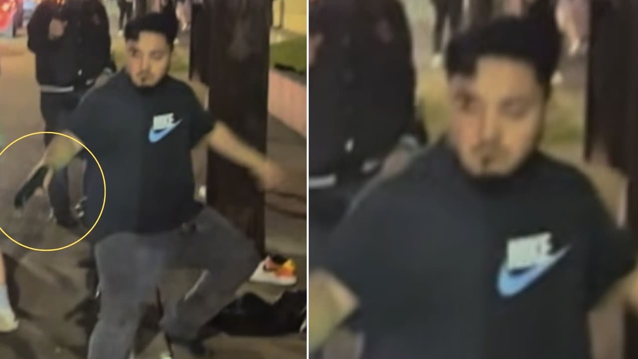 <b>El presunto tirador: </b>Un hombre vestido con una camiseta negra de Nike.