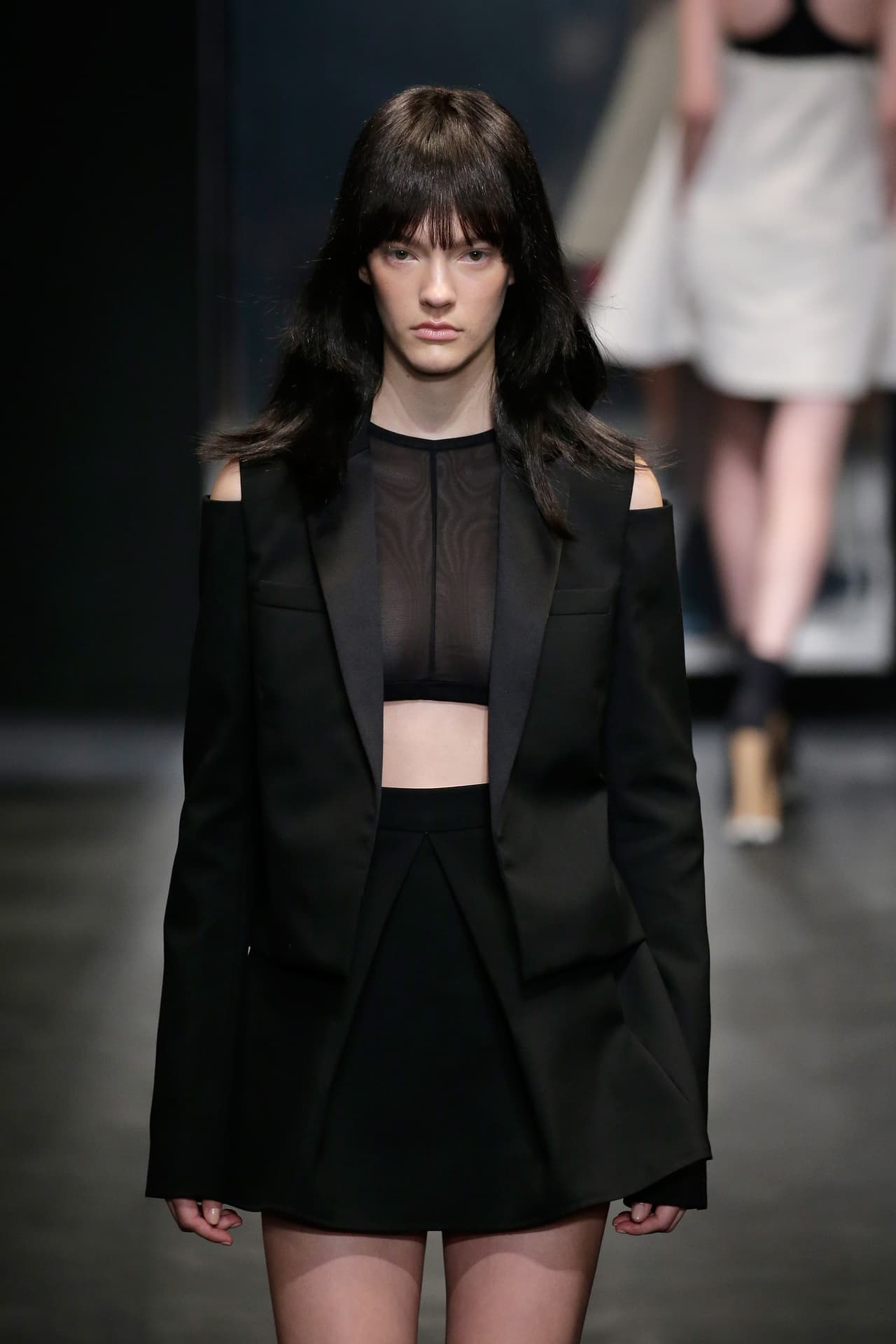 La diseñadora Vera Wang presentó su colección primavera-verano 2016, la cual se inspiró en la película 'Belle de Jour' y la mítica Catherine Deneuve. El NYFW se llenó de prendas en tonos obscuros, sin olvidar los volúmenes y la sofisticación de las lentejuelas, las plumas y algunas transparencias.