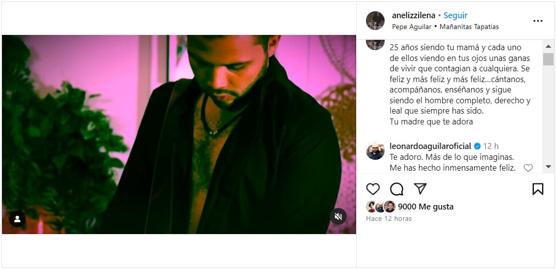 Aneliz Álvarez felicitó a su hijo Leonardo por su cumpleaños.