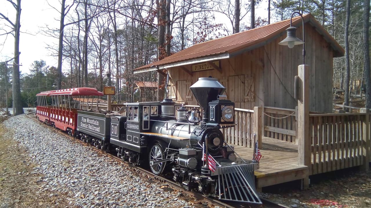 <b><a href="http://www.pinemountaingoldmuseum.com/ " target="_blank">Pine Mountain Gold Museum & Scenic Railroad</a></b>: Los niños de todas las edades disfrutarán de un viaje escénico alrededor de la montaña en el tren Golden Nugget del Pine Mountain Gold Museum. Después de su viaje, aprende sobre la fiebre del oro en el oeste de Georgia, busque oro y piedras preciosas, vea la exhibición de animales de granja y explore millas de senderos dentro del parque de 27 acres en Villa Rica.