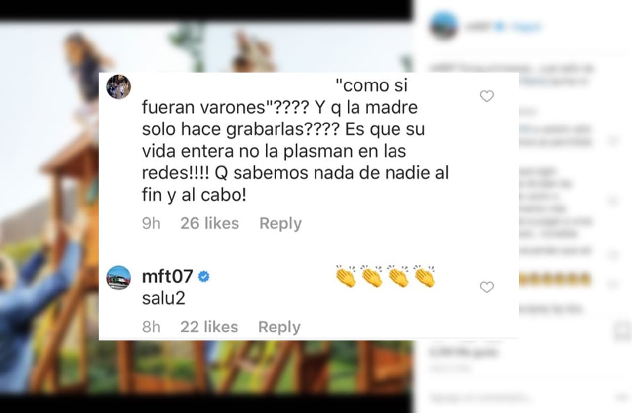 Ante los comentarios negativos, varios seguidores de Martín salieron a defenderlo e incluso el piloto agradeció con emojis de palmadas.