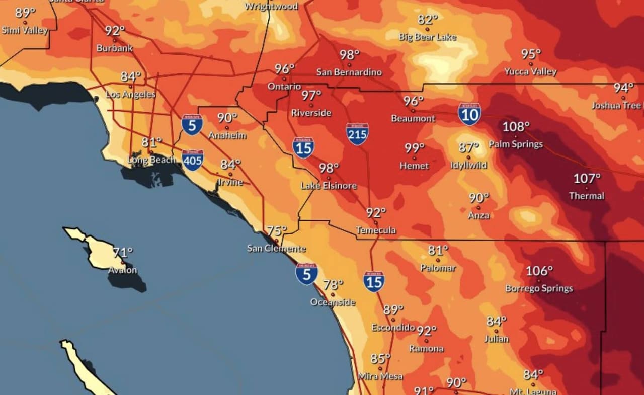 Alerta por ola de calor con temperaturas "excesivas" en el sur de California desde Memorial Day