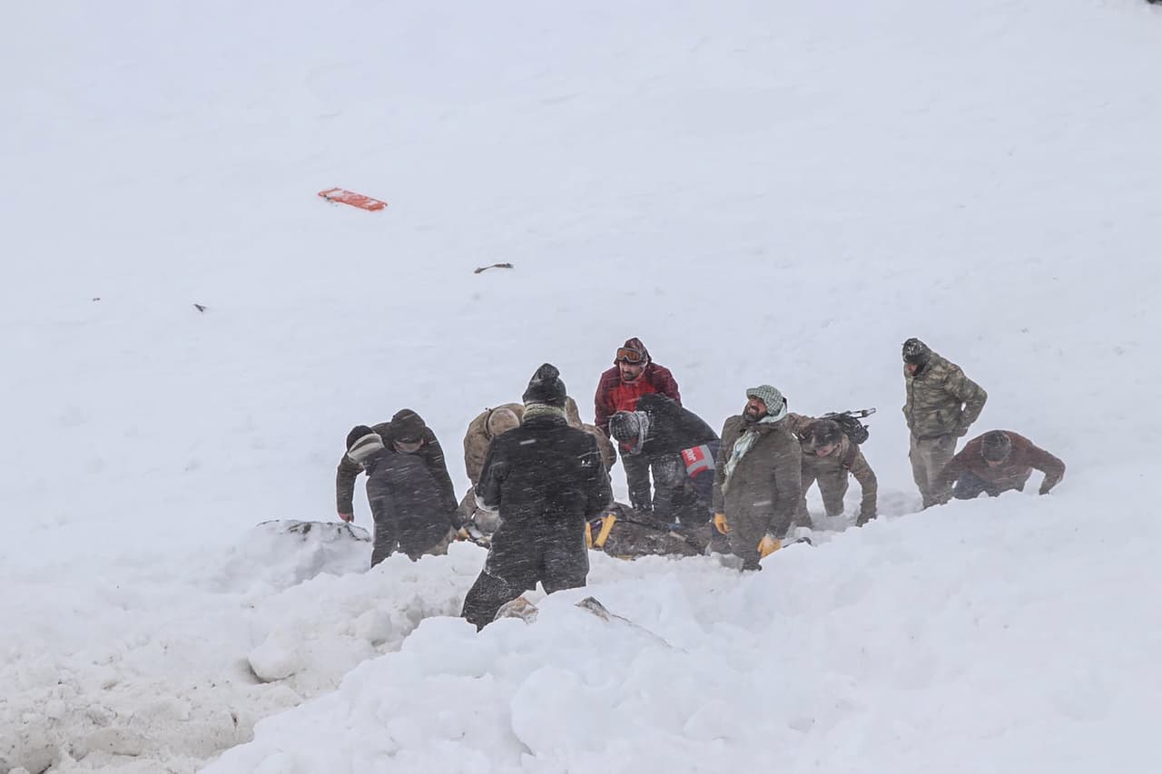 Un grupo de rescatistas intenta encontrar a sus compañeros que quedaron sepultados bajo la nieve por una avalancha. Un alud en una montaña nevada en el este de Turquía arrasó con un equipo de salvamento que buscaba a dos personas desaparecidas en una avalancha anterior, dejando hasta el momento un total de 38 muertos.