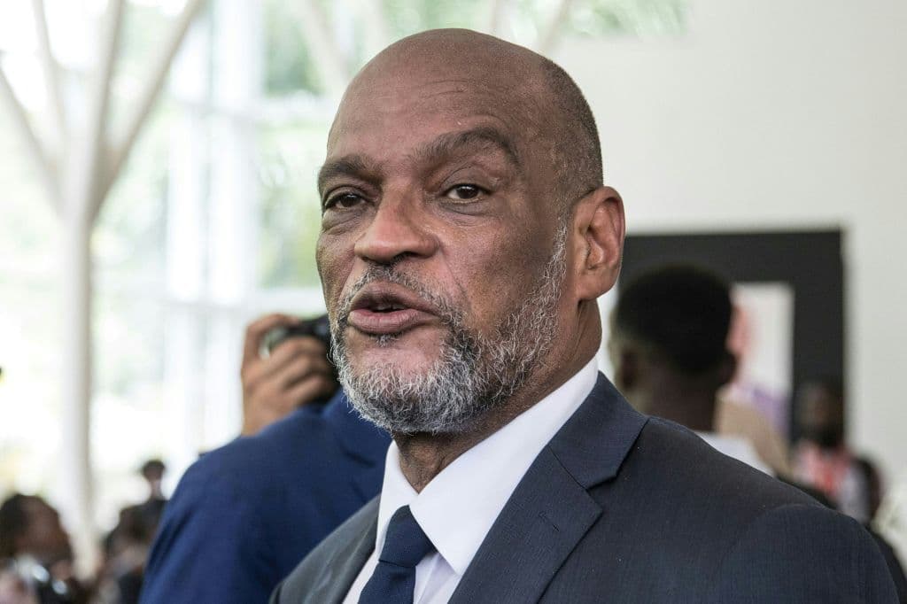 Designated Prime Minister Ariel Henry attends a ceremony in honor of late Haitian President Jovenel Moise at the National Pantheon Museum in Port-au-Prince, Haiti, on July 20, 2021.