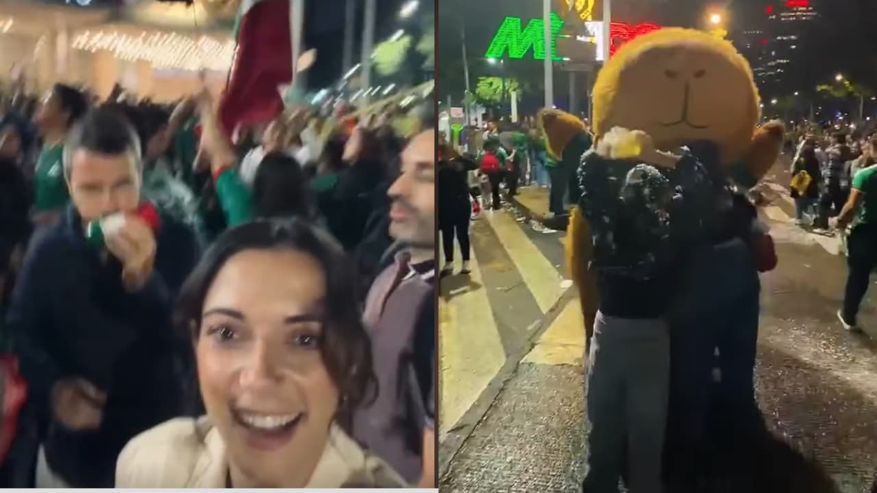 Aitana Bonmatí celebra triunfo de México en el Ángel de la Independencia