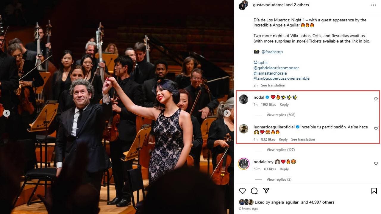 Ángela Aguilar cantó con la Filarmónica de Los Ángeles.