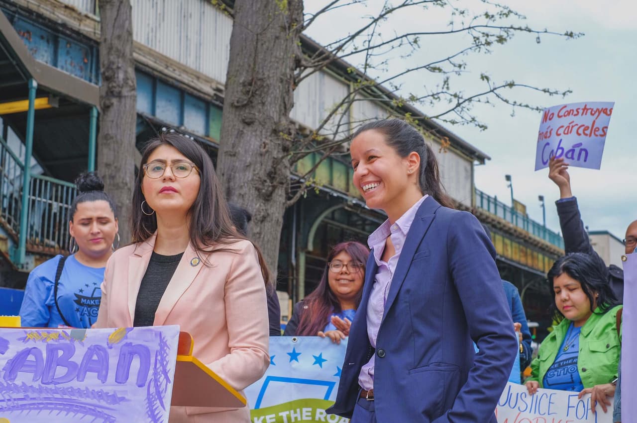 Cabán rallying alongside State Senator Jessica Ramos