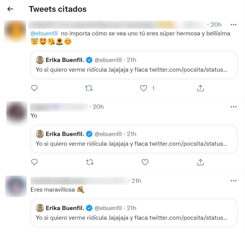 Varios fans de la 
<b><a href="https://www.univision.com/shows/vencer-el-pasado/erika-buenfil-actriz-trayectoria-novelas-vencer-el-pasado-personaje-univision-fotos" target="_blank">actriz de Vencer El Pasado</a></b> aplaudieron su franqueza. 
<br>